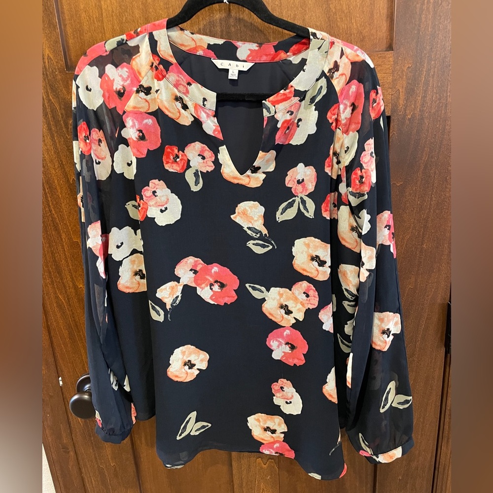 Cabi poppy floral navy #971 size large